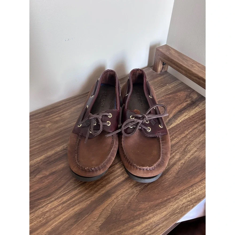Sperry Top-Sider Mens Authentic Original 2-Eye Brown Leather Boat Shoes 0195412